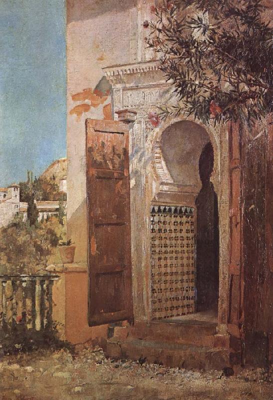 Tom roberts Moorish Doorway,Granada France oil painting art